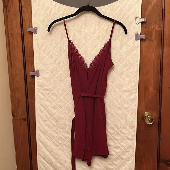 BCBG Maxazria Burgundy Jackie Romper - Picture 9 of 10
